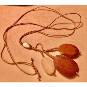 tumbled and cut stones necklace. handmade